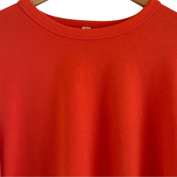 Lululemon Classic Fit T-Shirt Size 10 Cotton Lyocell Linen Long Sleeve Orange - Picture 4 of 15